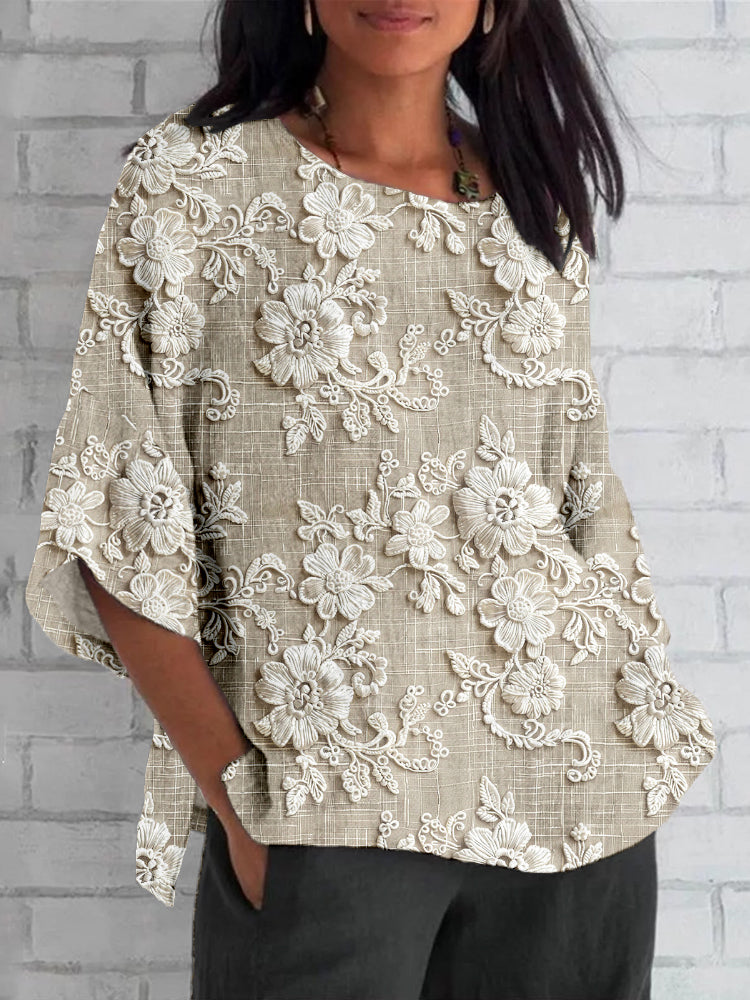 Tuotekuva – Alira™ – Vintage-henkinen kuviollinen toppi