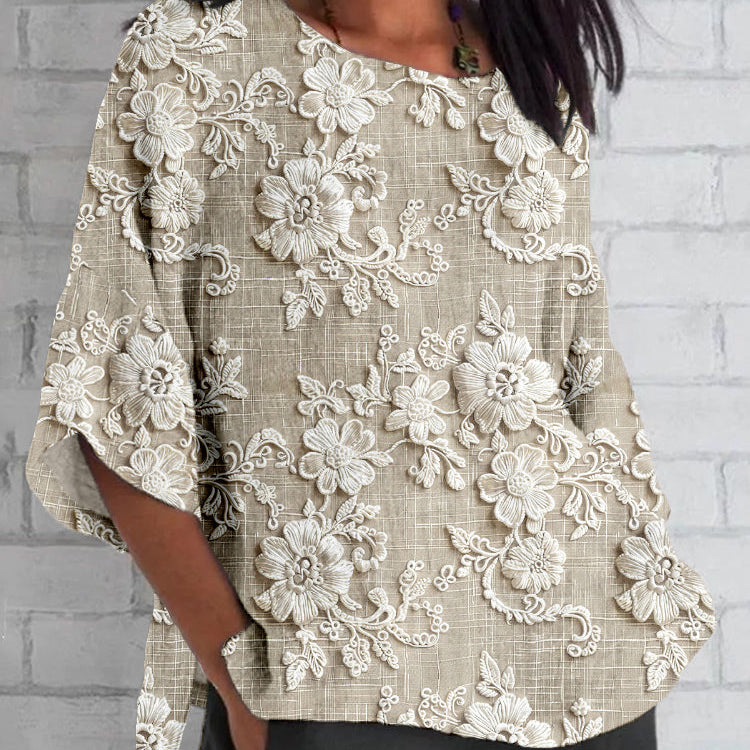 Tuotekuva – Alira™ – Vintage-henkinen kuviollinen toppi