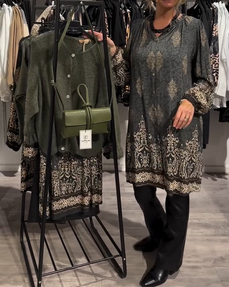 Tuotekuva – Ilse – Vintage-henkinen mekko nappiyksityiskohdilla