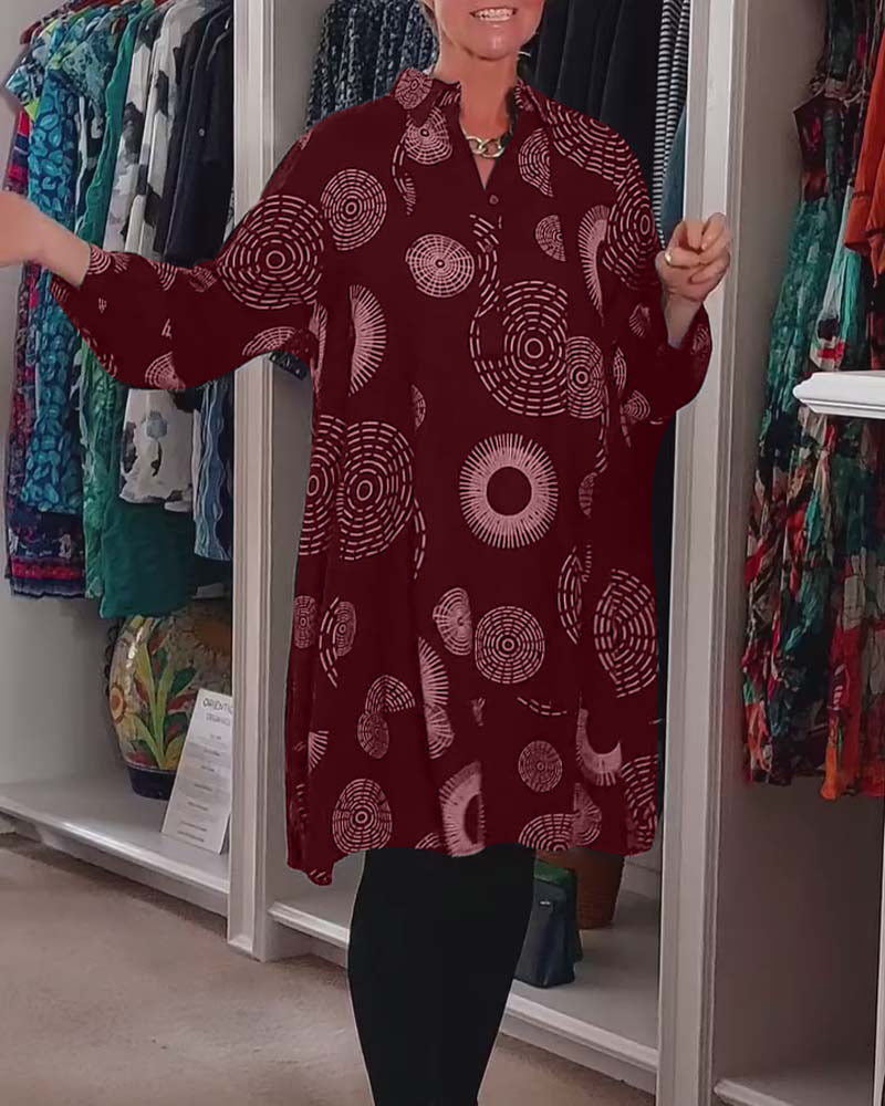 Tuotekuva – Marlene™ – Geometrisesti kuvioitu mekko