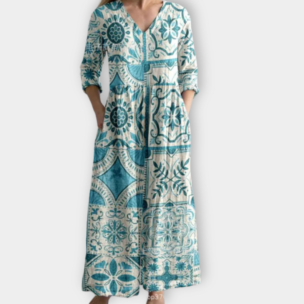 Tuotekuva – Xaviera – Boho-henkinen maksimekko