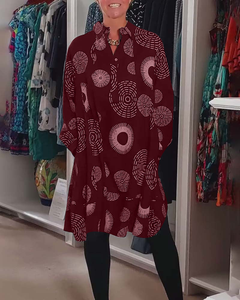 Tuotekuva – Marlene™ – Geometrisesti kuvioitu mekko