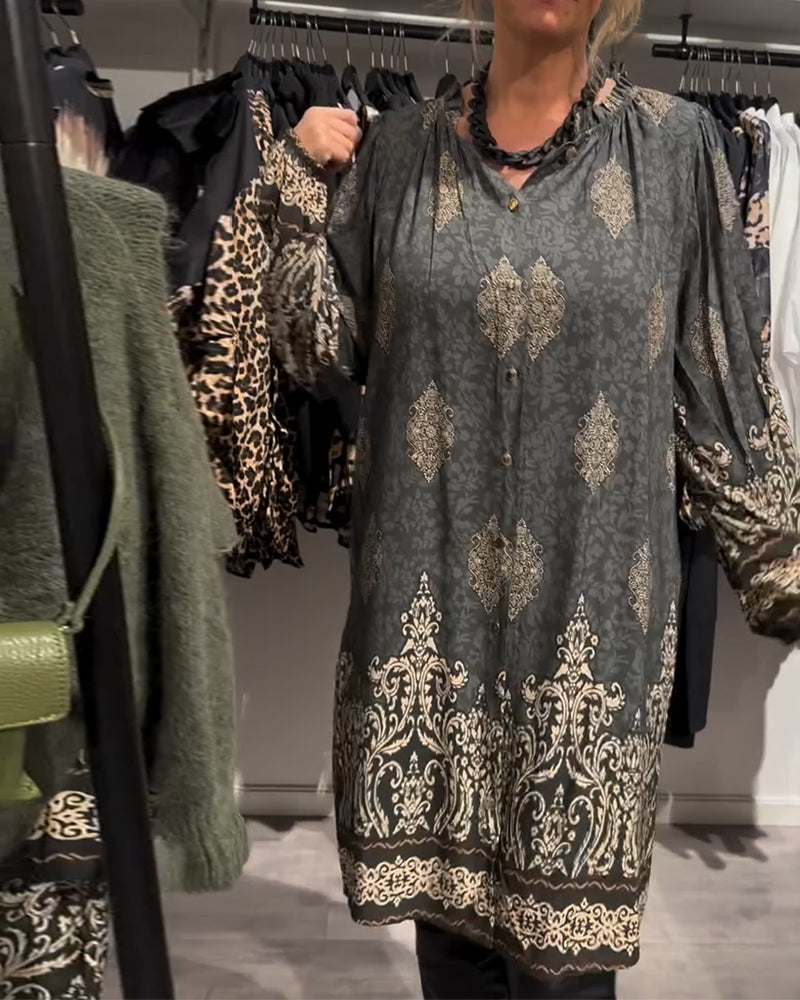 Tuotekuva – Ilse – Vintage-henkinen mekko nappiyksityiskohdilla