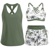 Mariana | Kolme osaa sisältävä urheilullinen tankini, jossa on taskut