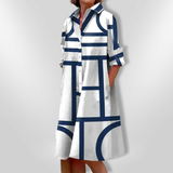 Tuotekuva – Helena™ – Ajaton geometrisesti kuvioitu midimekko