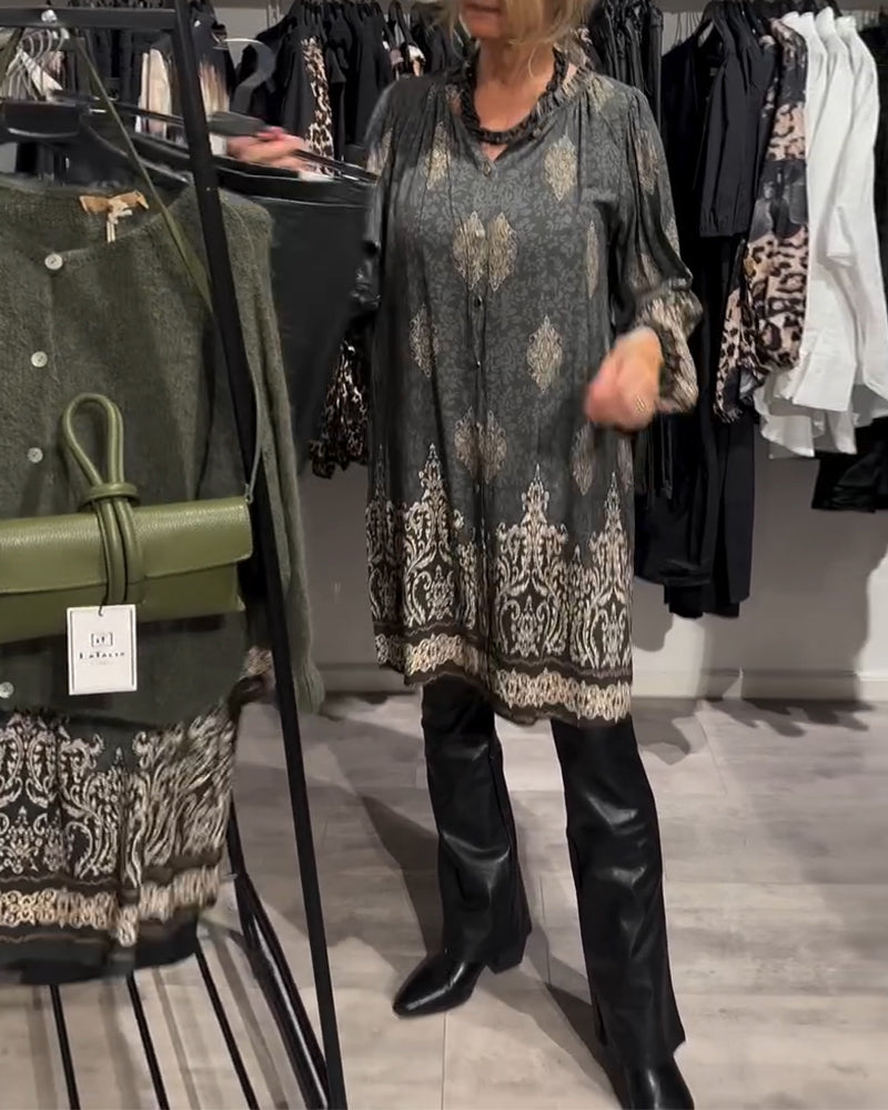 Tuotekuva – Ilse – Vintage-henkinen mekko nappiyksityiskohdilla