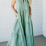 Tuotekuva – Carlin™ – Raidallinen mekko hihattomana