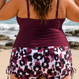 Tuotekuva – Gabby – Naisten ribattu tankini kuviollisilla shortseilla