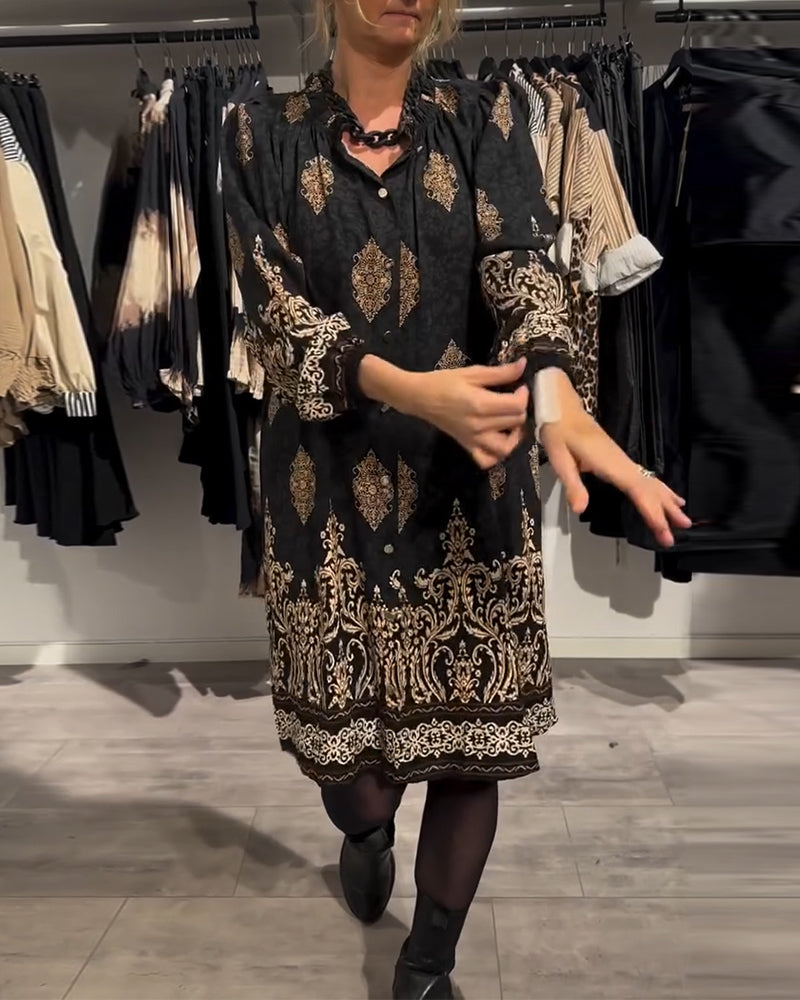 Tuotekuva – Ilse – Vintage-henkinen mekko nappiyksityiskohdilla