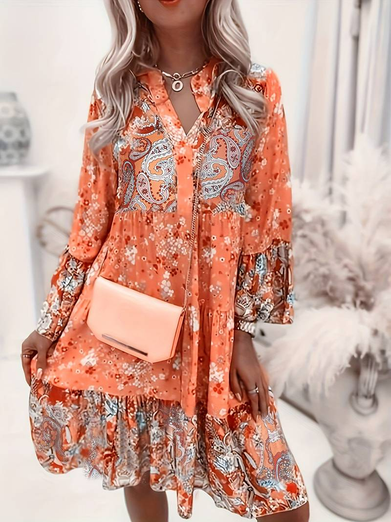 Tuotekuva – Ashley™ – Boho-henkinen kuvioitu mekko