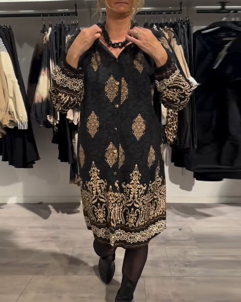 Tuotekuva – Ilse – Vintage-henkinen mekko nappiyksityiskohdilla