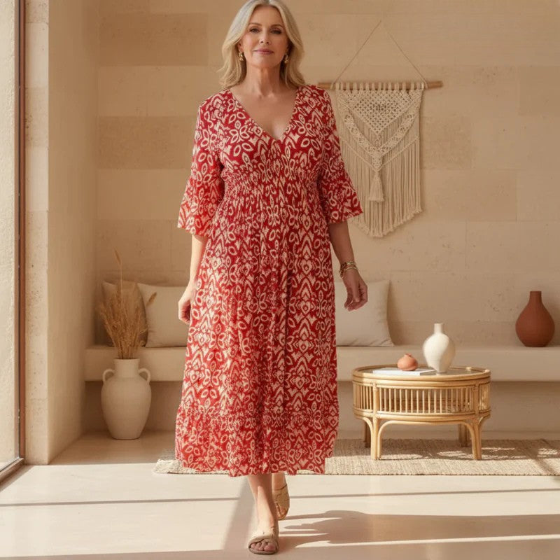 Tuotekuva – Lillia – Boho-henkinen kuvioitu mekko
