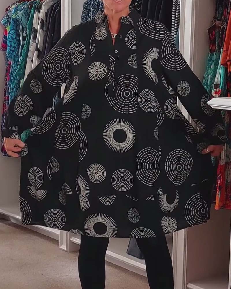 Tuotekuva – Marlene™ – Geometrisesti kuvioitu mekko