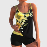 Tuotekuva – Flor – Kukkakuvioinen muotoileva tankini shortseilla
