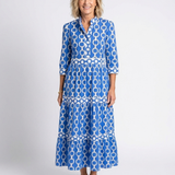 Pauline | Kolmen neljänneksen hihoilla varustettu midi-mekko ja ketjumalli