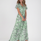 Noémie | Maxi-mekko kukkakuvioisesta sifongista
