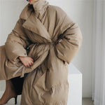 Tuotekuva – Tikattu talvitakki pystykauluksella