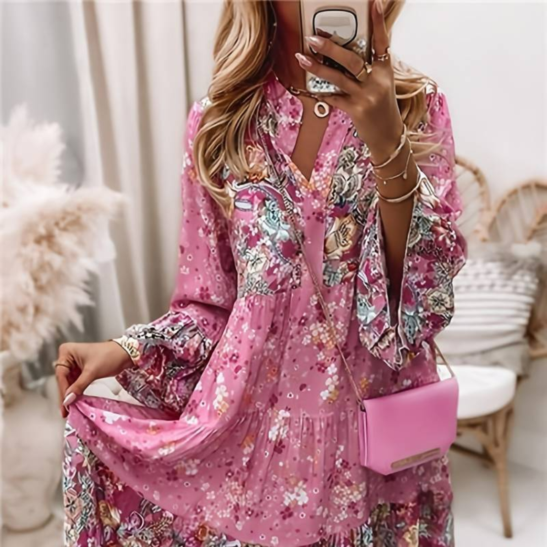 Tuotekuva – Ashley™ – Boho-henkinen kuvioitu mekko