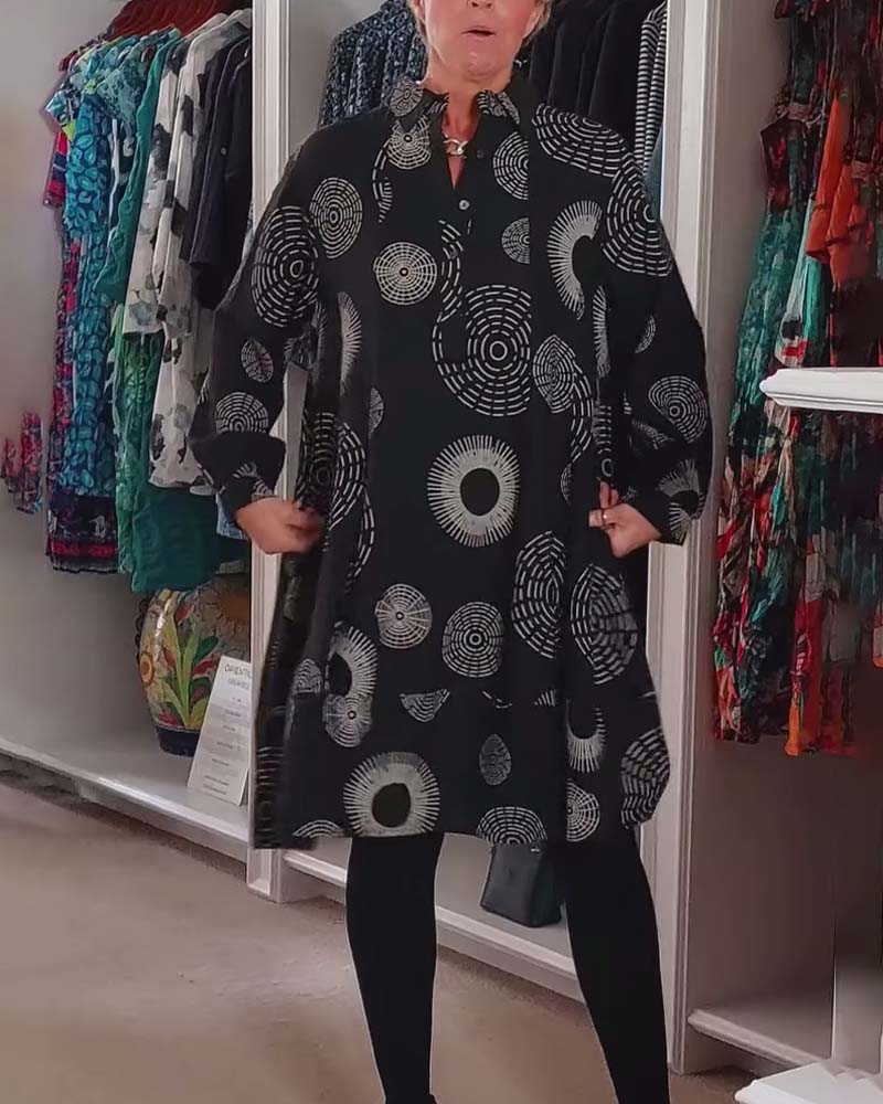 Tuotekuva – Marlene™ – Geometrisesti kuvioitu mekko