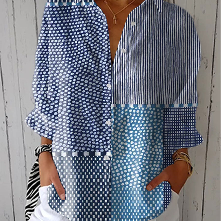 Tuotekuva – Fiora – Patchwork-kuvioinen pusero