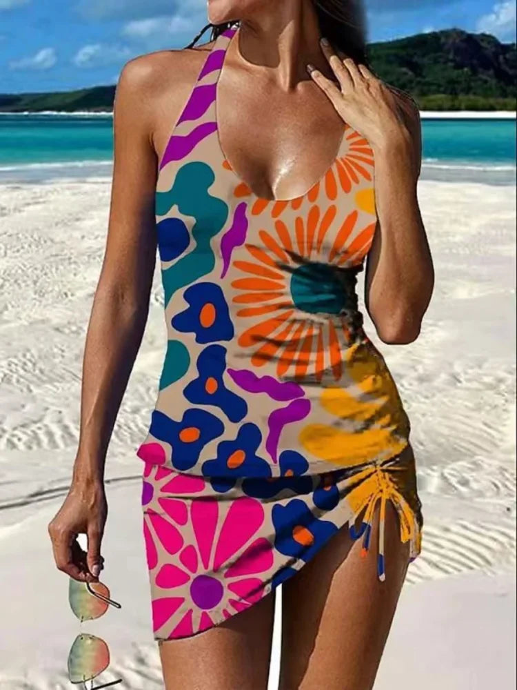 Tuotekuva – Fiesta – Kukkakuvioinen tankini shortseilla