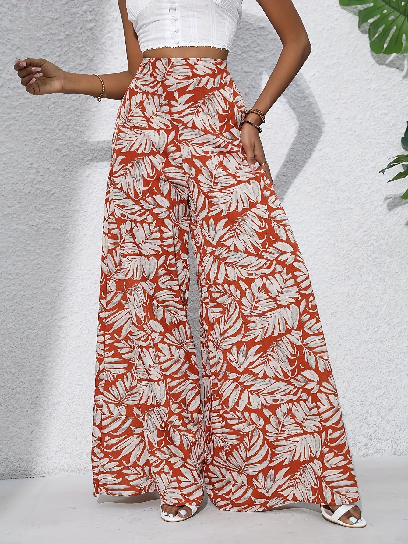 Tuotekuva – Jane™ – Boho-henkiset kukkakuvioiset sifonkihousut