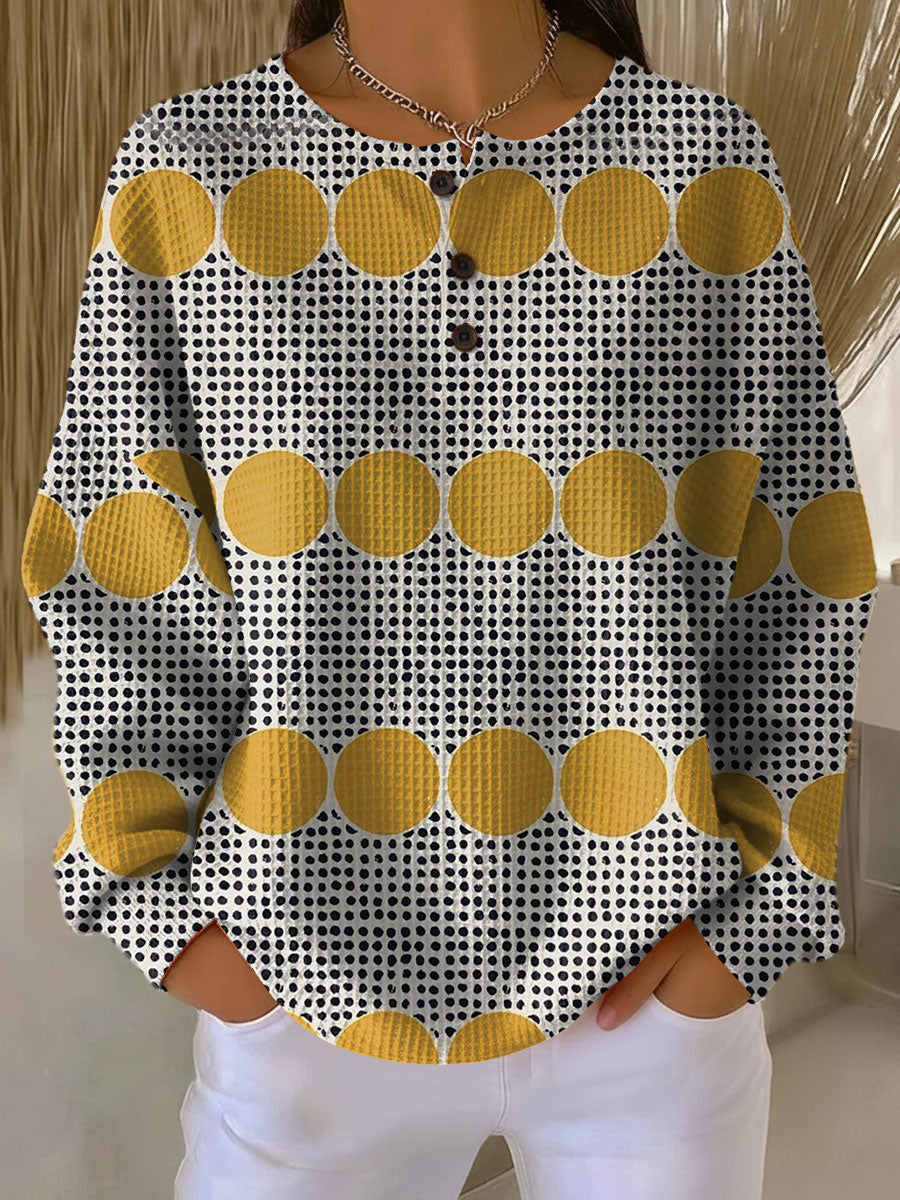 Tuotekuva – Thyra – Naisten geometrisesti kuvioitu vintage-henkinen neule