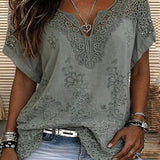 Tuotekuva – Naisten lyhythihainen V-pääntiepusero