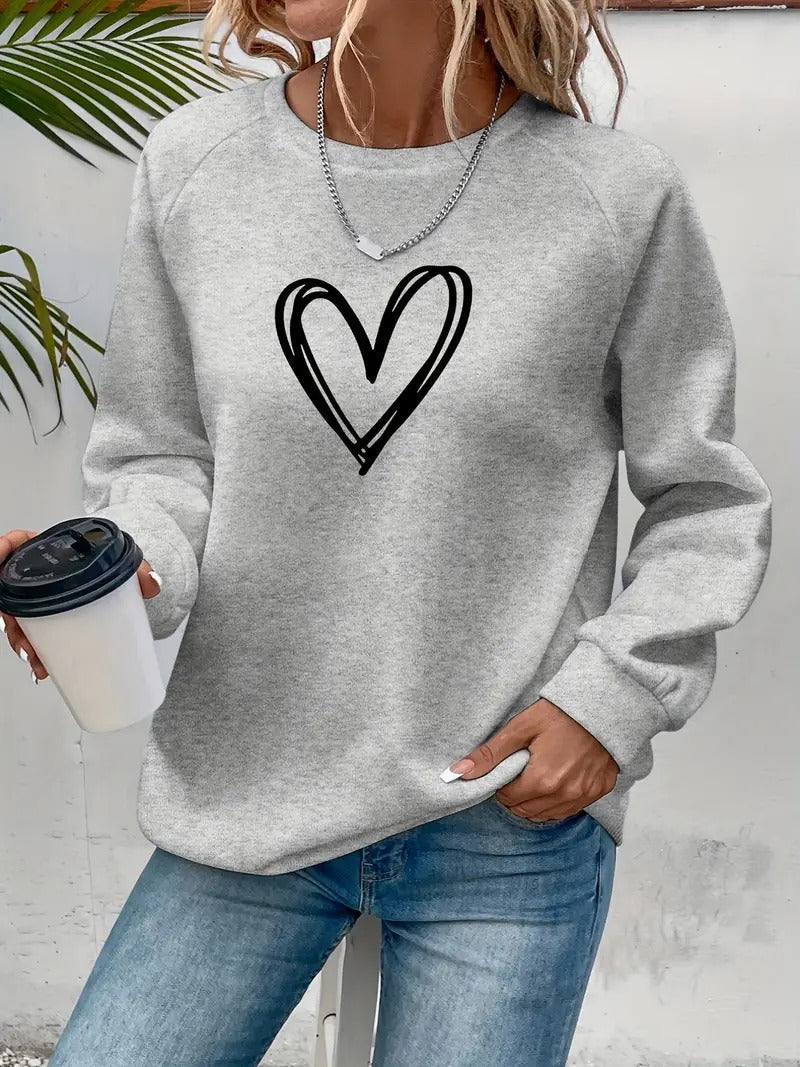 Tuotekuva – Heartzone – Rento sydänkuvioinen collegepaita