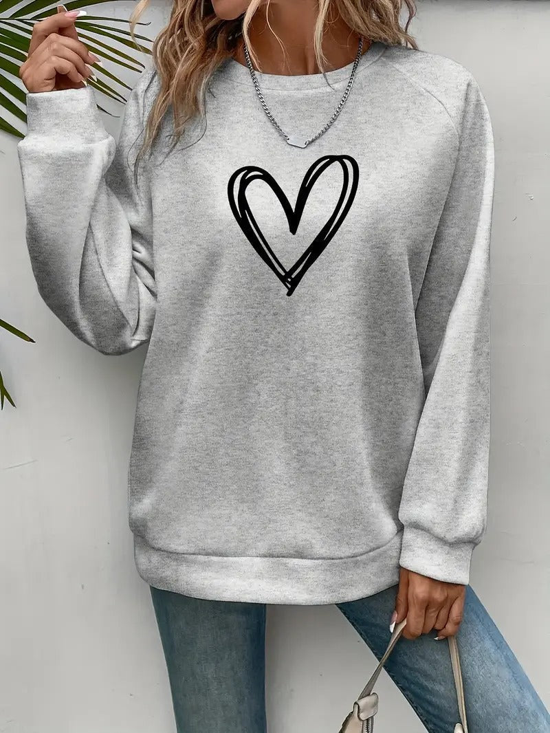 Tuotekuva – Heartzone – Rento sydänkuvioinen collegepaita