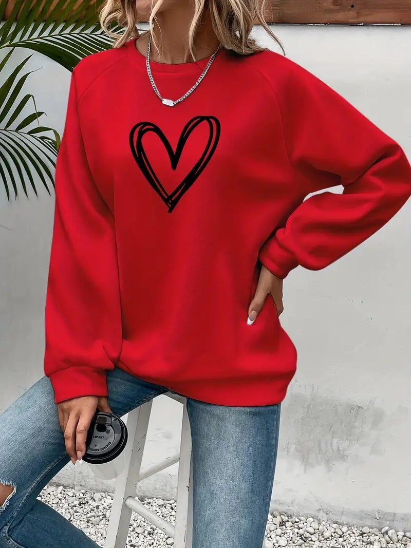 Tuotekuva – Heartzone – Rento sydänkuvioinen collegepaita