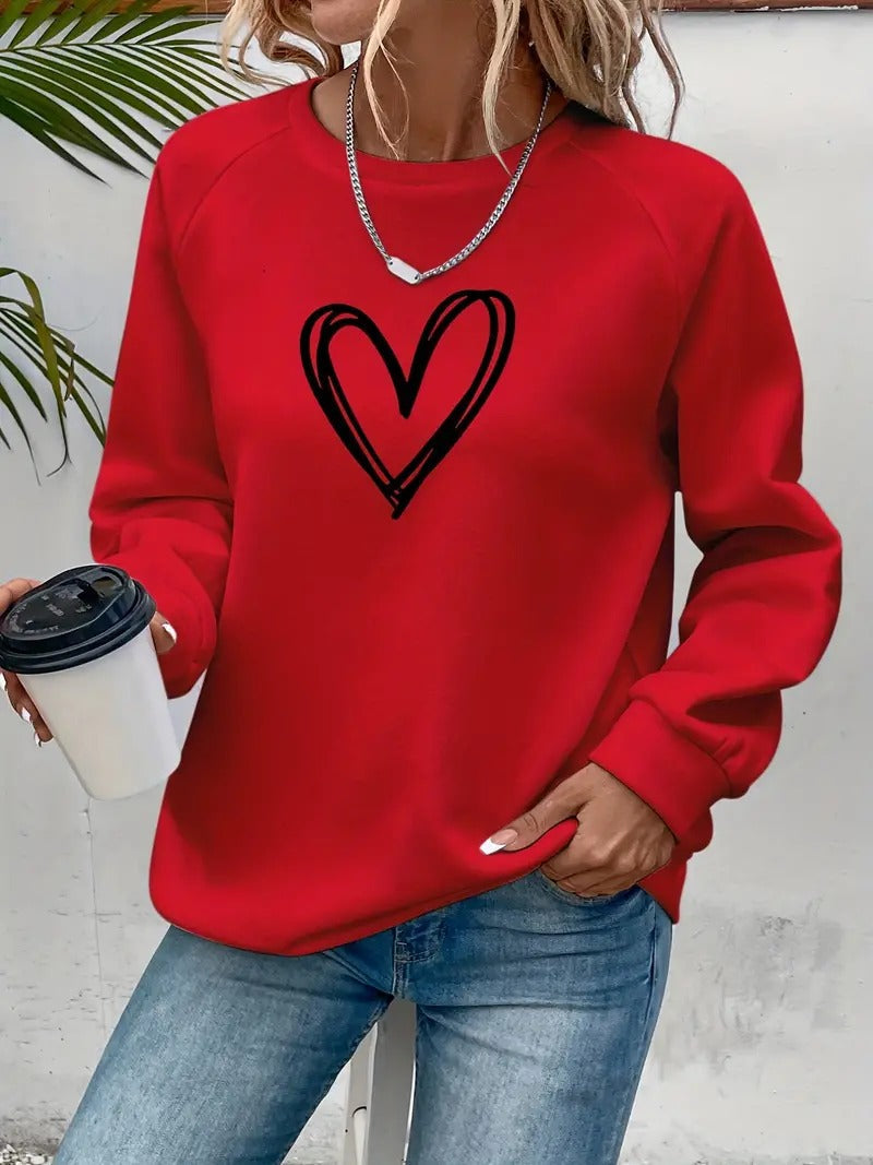 Tuotekuva – Heartzone – Rento sydänkuvioinen collegepaita