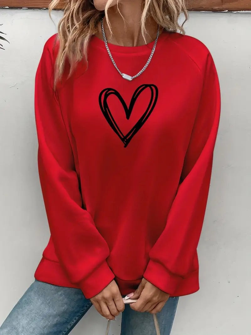 Tuotekuva – Heartzone – Rento sydänkuvioinen collegepaita