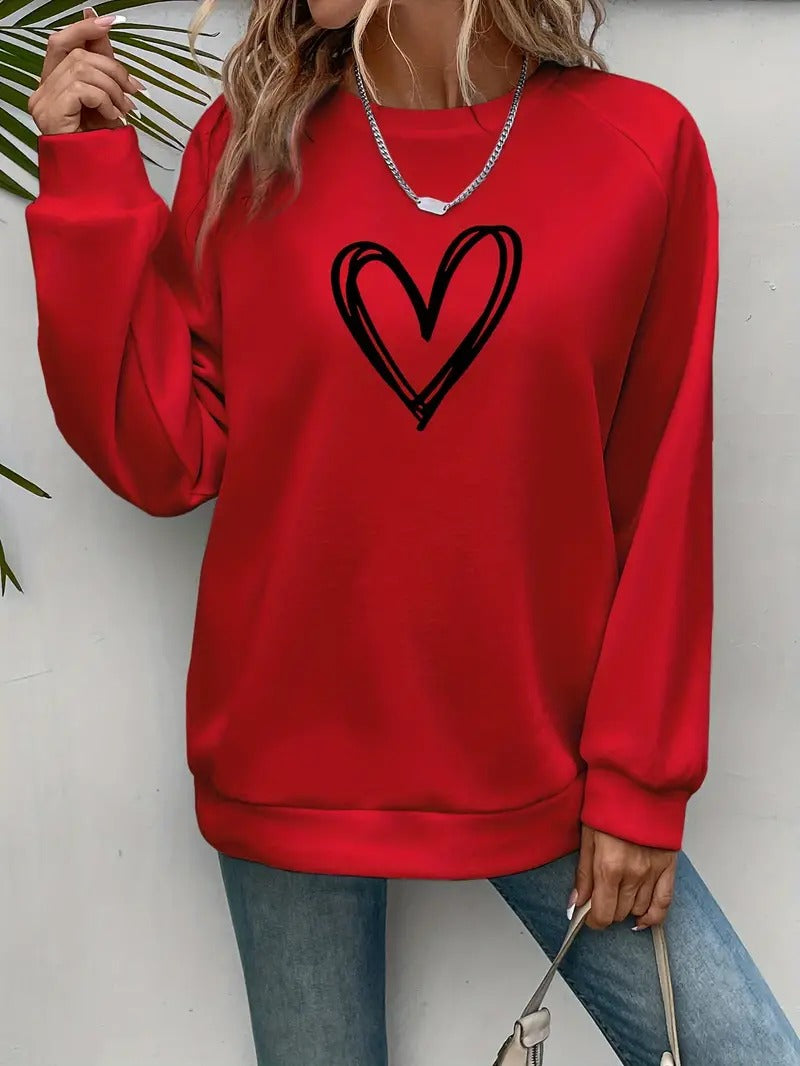 Tuotekuva – Heartzone – Rento sydänkuvioinen collegepaita