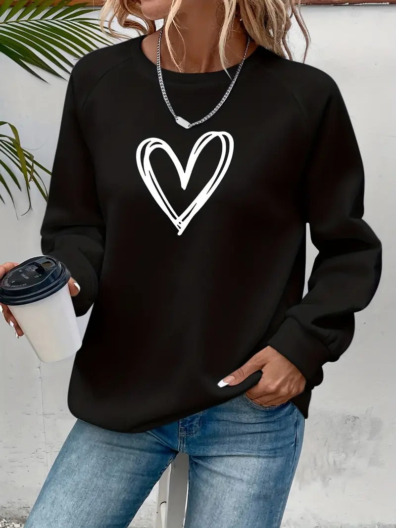 Tuotekuva – Heartzone – Rento sydänkuvioinen collegepaita
