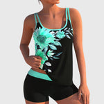 Tuotekuva – Flor – Kukkakuvioinen muotoileva tankini shortseilla