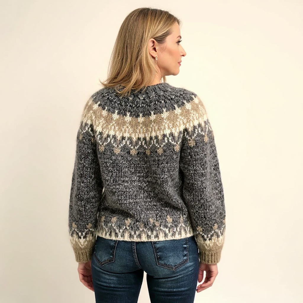Tuotekuva – Samantha – Naisten vintage-henkinen pohjoismainen neule