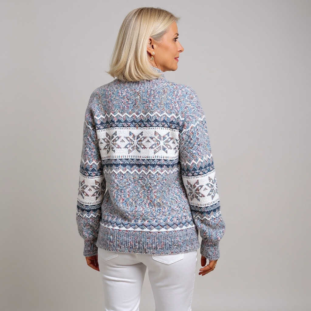 Tuotekuva – Melanie – Naisten vintage-henkinen pohjoismainen neule