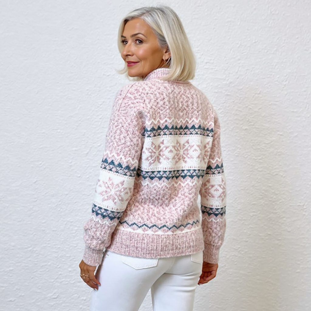 Tuotekuva – Melanie – Naisten vintage-henkinen pohjoismainen neule