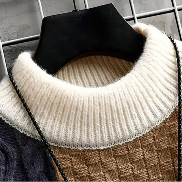Tuotekuva – Alice™ – Naisten patchwork-kuvioinen tyylikäs neule