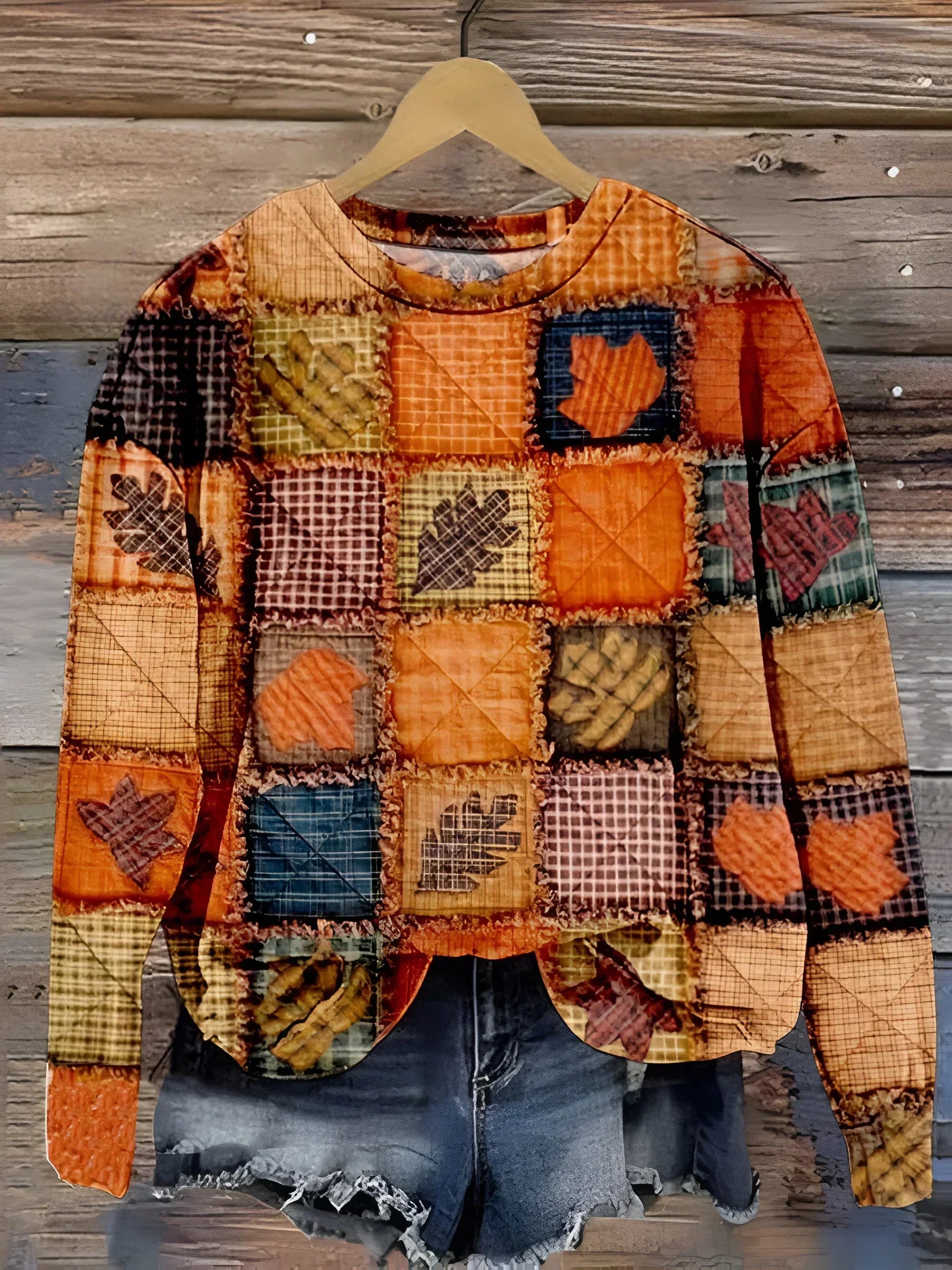 Tuotekuva – Evelien – Patchwork-kuvioinen pehmeä neule