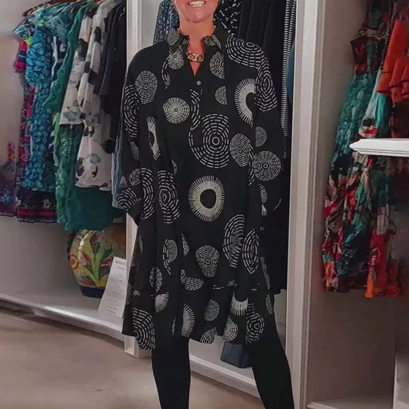 Tuotekuva – Marlene™ – Geometrisesti kuvioitu mekko